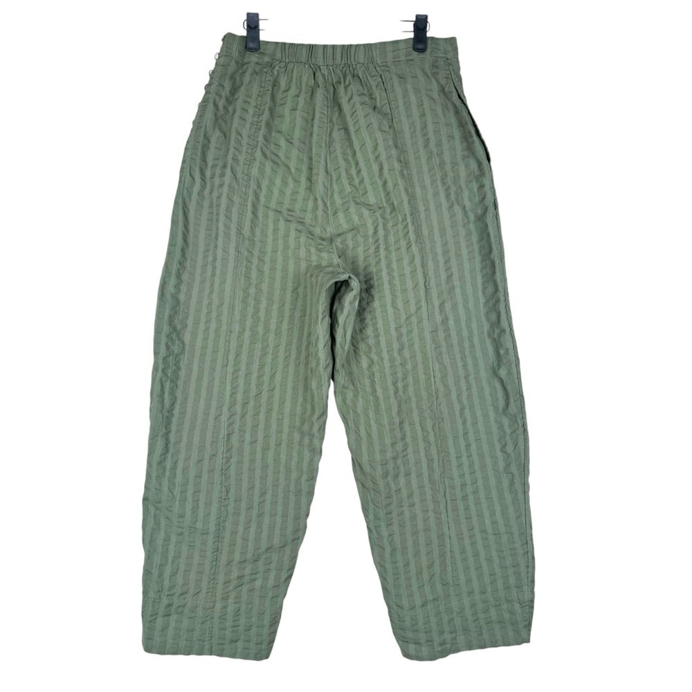 Free People Women’s Pants Size Medium Green Cotton Button side closure Wide Leg - Picture 2 of 9